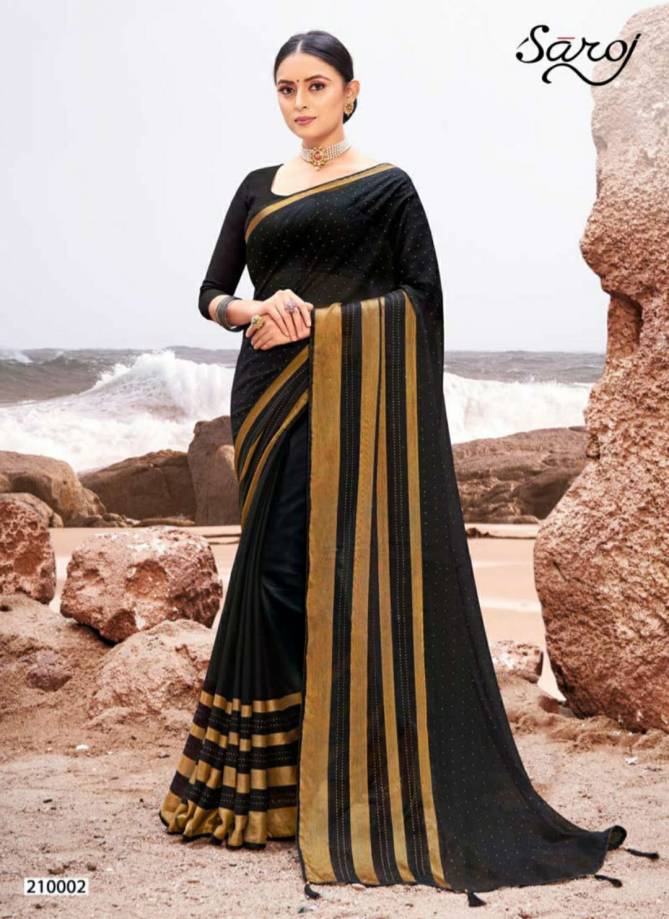 Saroj Monika Fancy Festive Wear Georgette Printed Latest Saree Collection